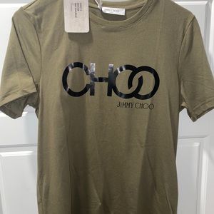 Jimmy Choo brand new Olive green t-shirt